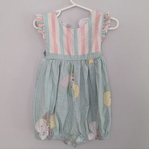Tutu & Lulu 2T Romper Flowers Stripes Little Baby Toddler Girls